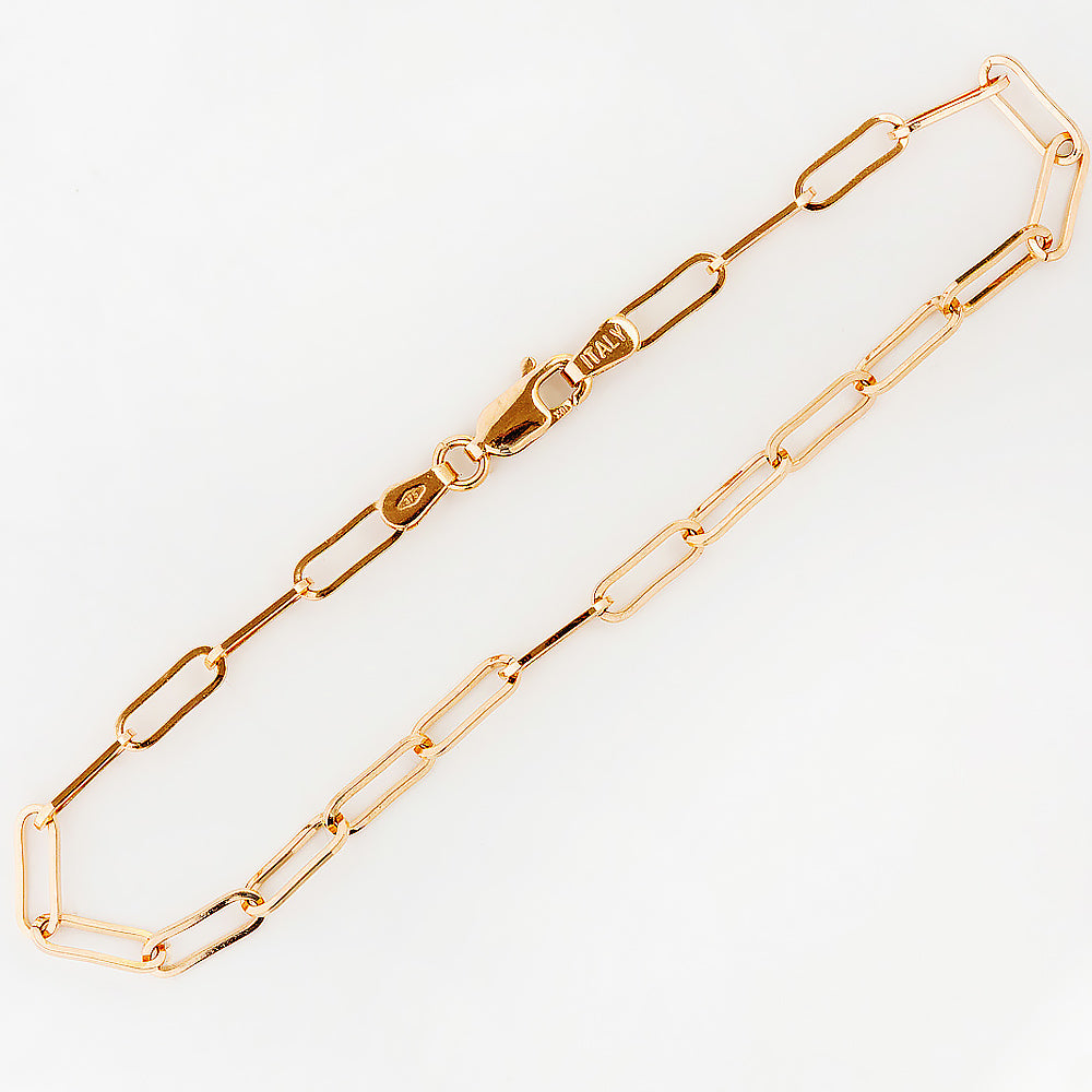 9k Yellow Gold Paper Clip Bracelet - Victoria's Jewellery