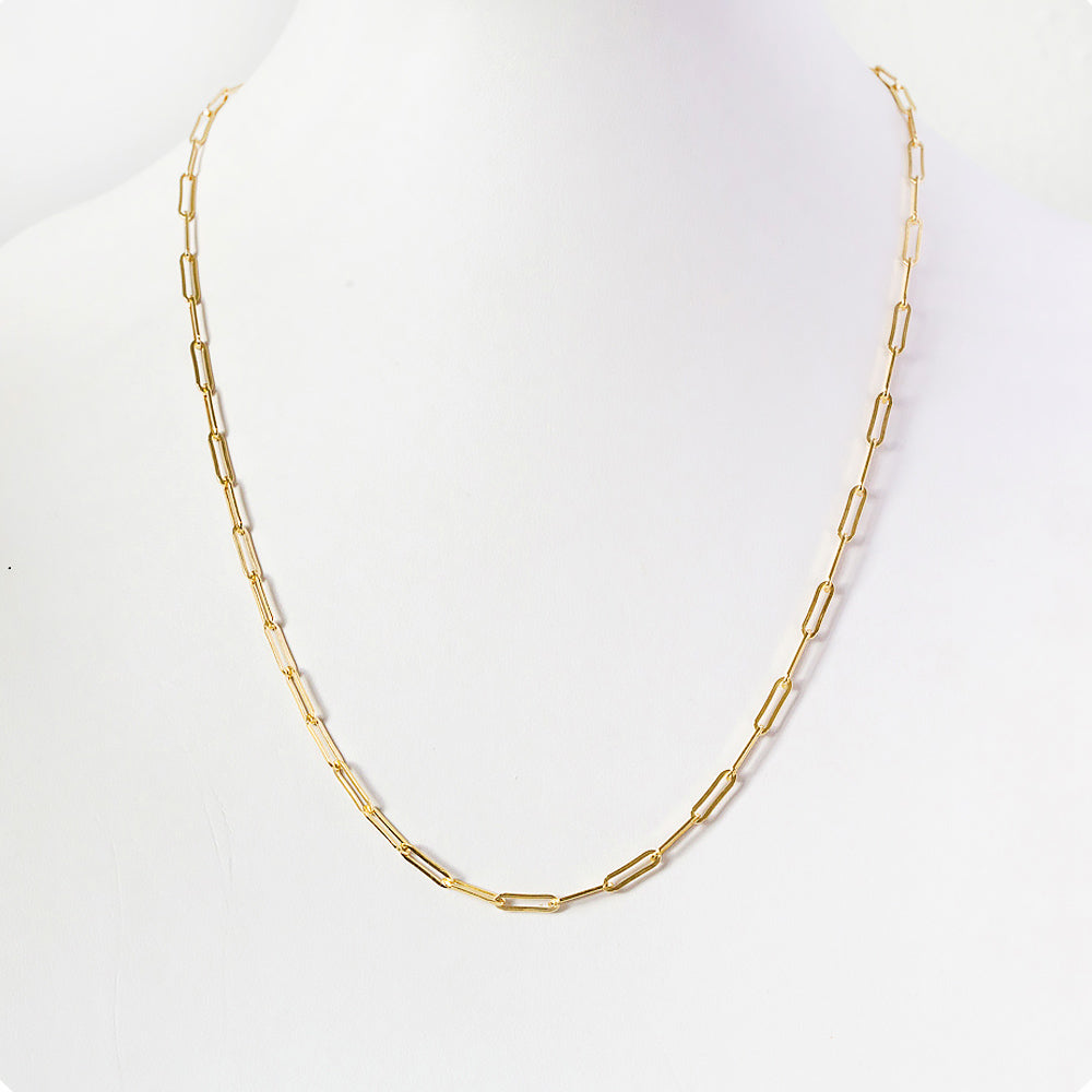 9k Yellow Gold Paper Clip Chain - Victoria's Jewellery