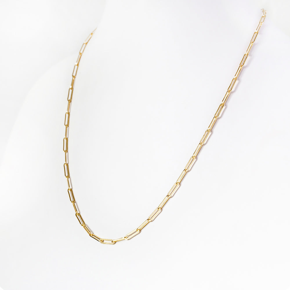 9k Yellow Gold Paper Clip Chain - Victoria's Jewellery