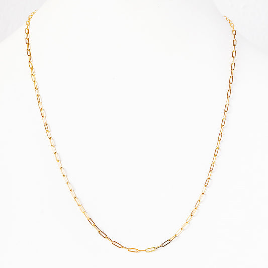 9k Yellow Gold Baby Paper Clip Chain - 50cm