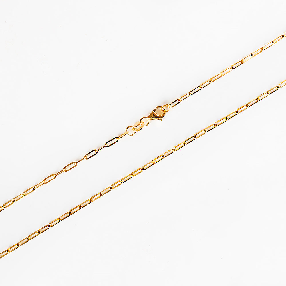 9k Yellow Gold Baby Paper Clip Chain - 50cm