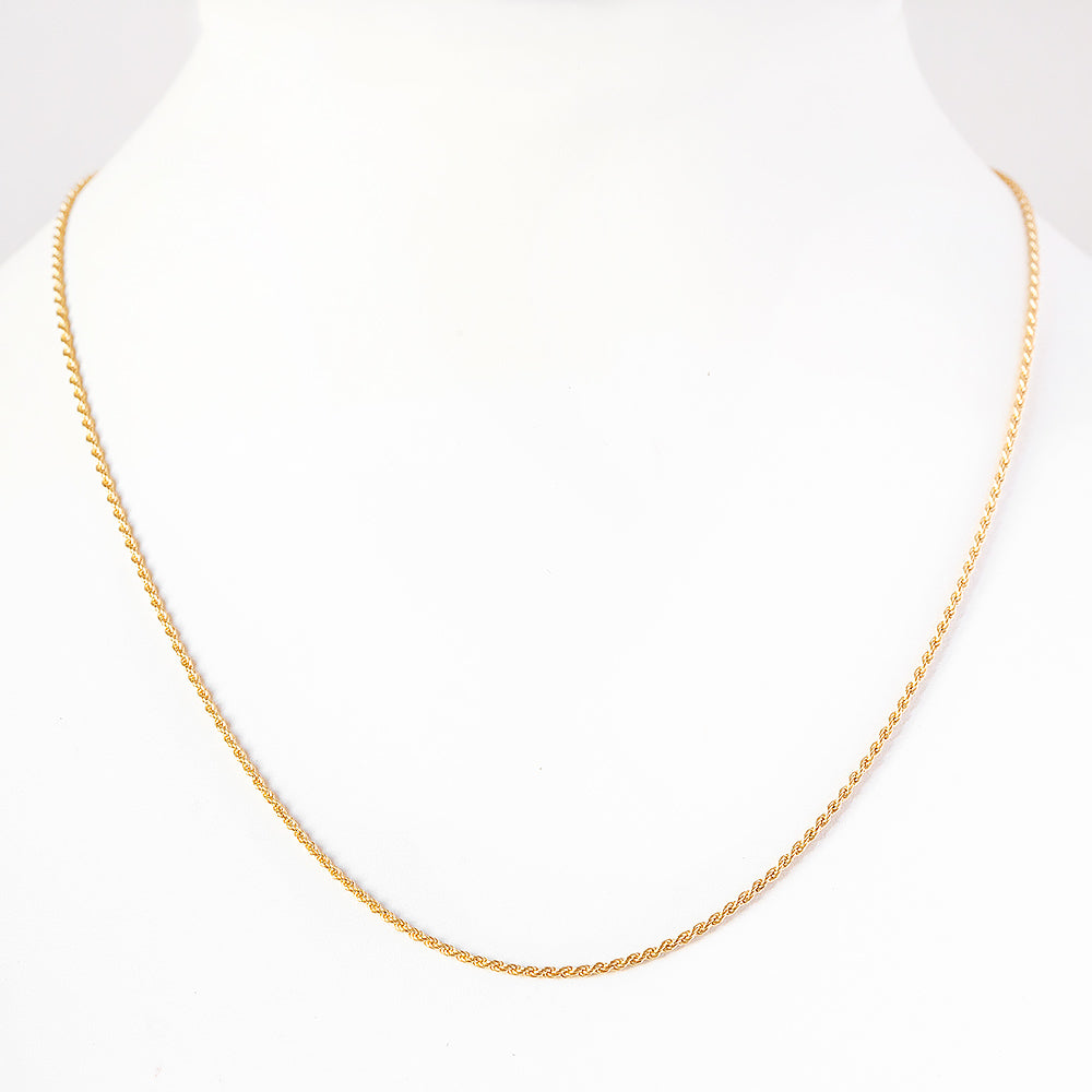 Yellow Gold Rope Chain - 45cm