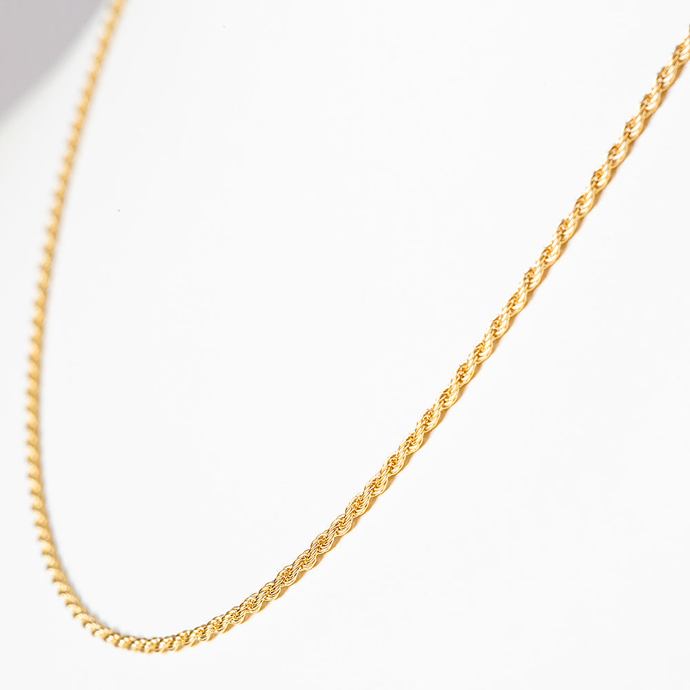 Yellow Gold Rope Chain - 45cm