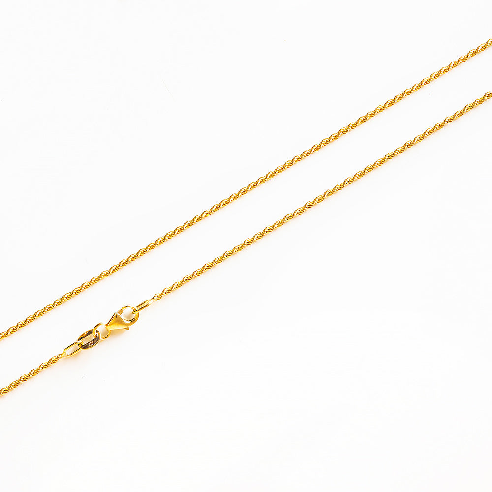 Yellow Gold Rope Chain - 45cm