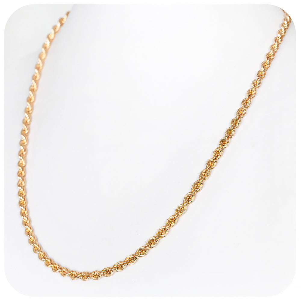 Yellow Gold Rope Chain - 4.3mm