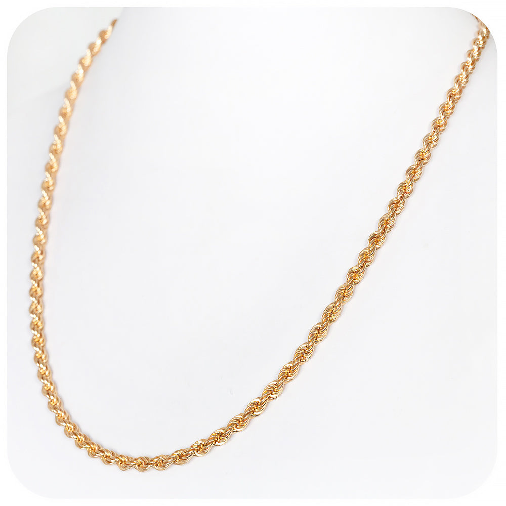 Yellow Gold Rope Chain - 4.3mm - Victoria's Jewellery