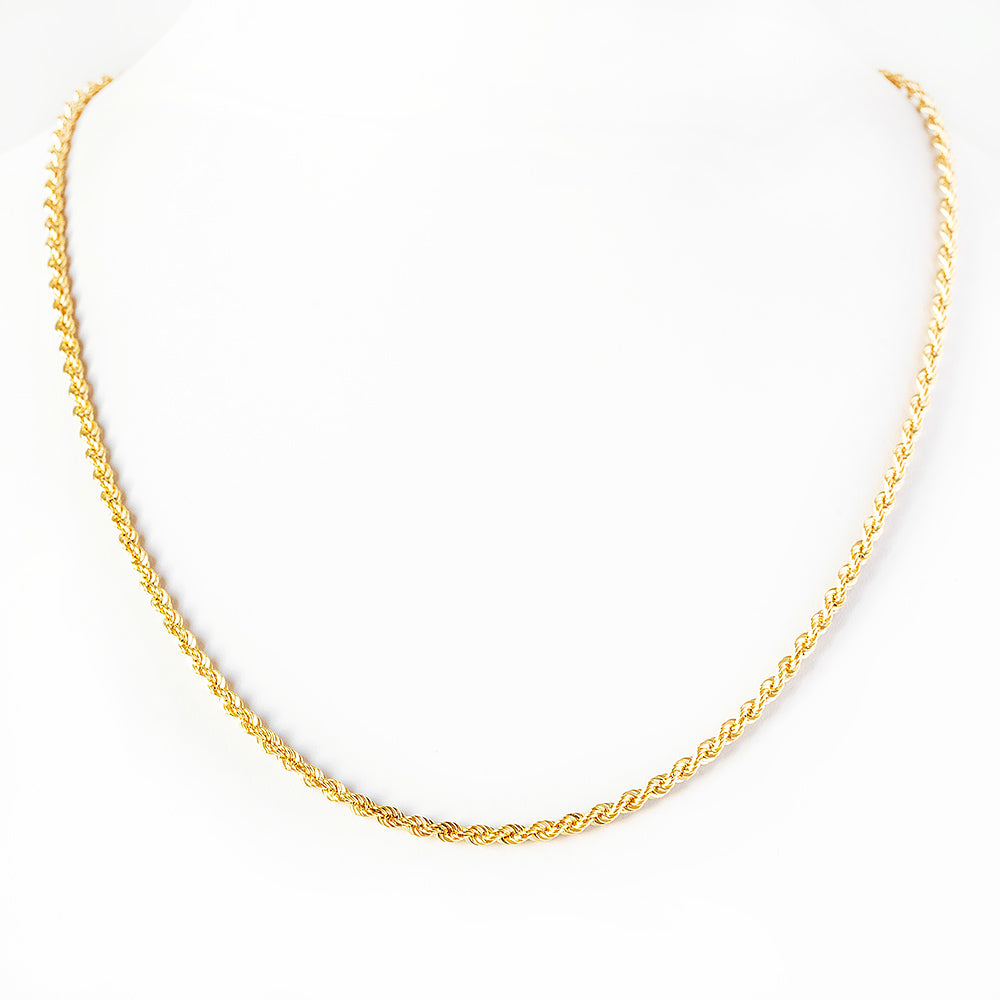 Yellow Gold Rope Chain - 3.3mm