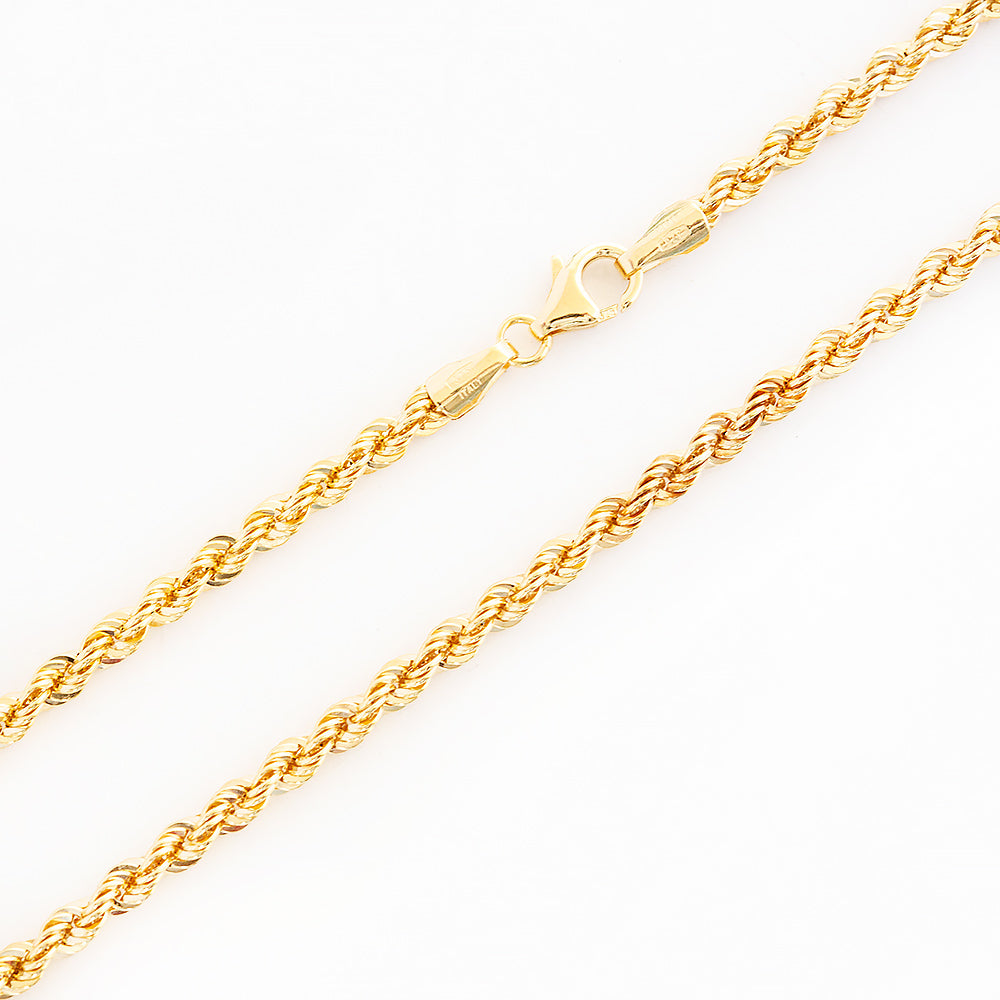 Yellow Gold Rope Chain - 3.3mm