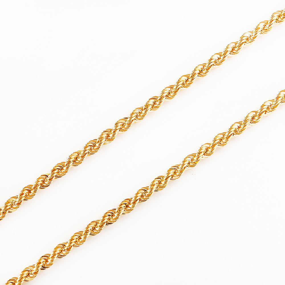 Yellow Gold Rope Chain - 3.3mm