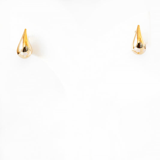Yellow Gold Raindrop Stud Earrings