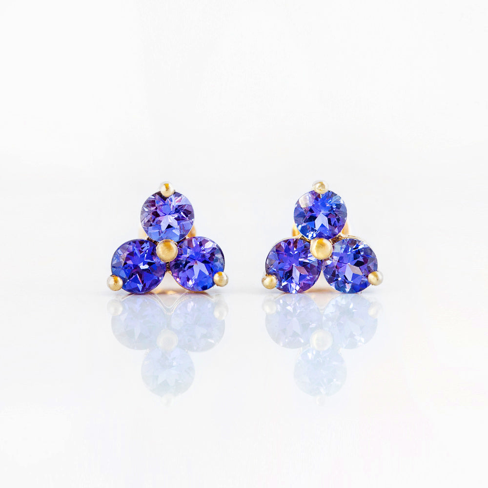 The Trilogy Tanzanite Stud Earrings - Victoria's Jewellery
