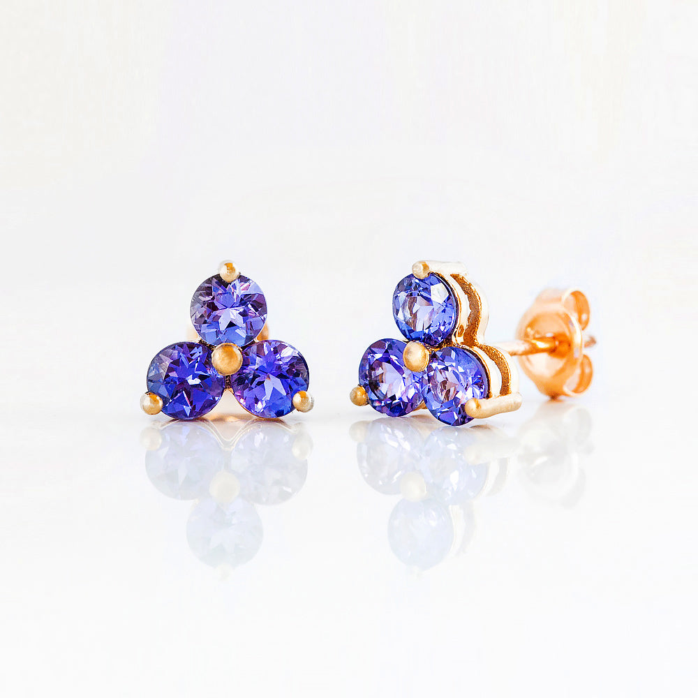 The Trilogy Tanzanite Stud Earrings - Victoria's Jewellery
