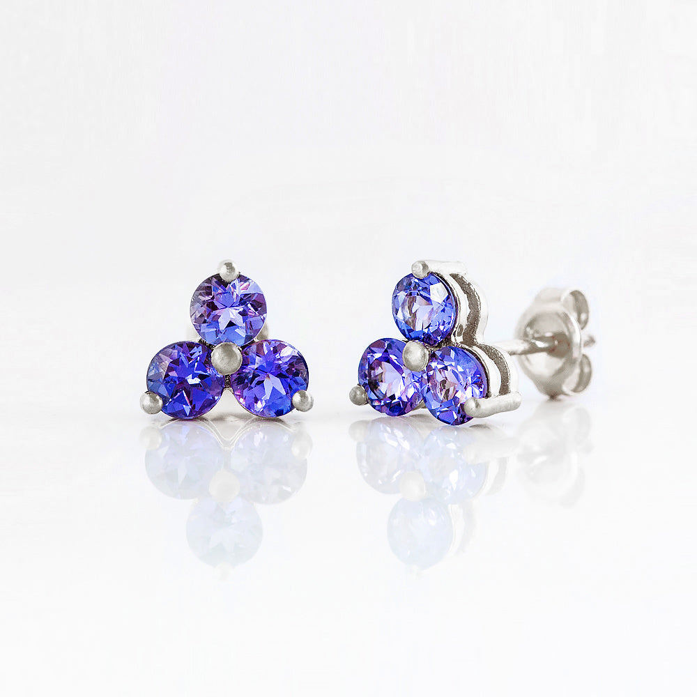 The Trilogy Tanzanite Stud Earrings - Victoria's Jewellery