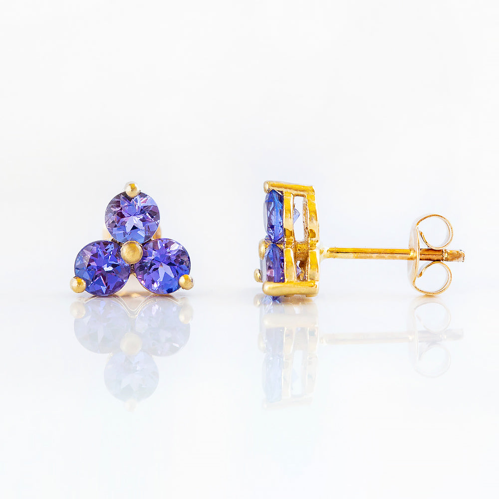 The Trilogy Tanzanite Stud Earrings - Victoria's Jewellery