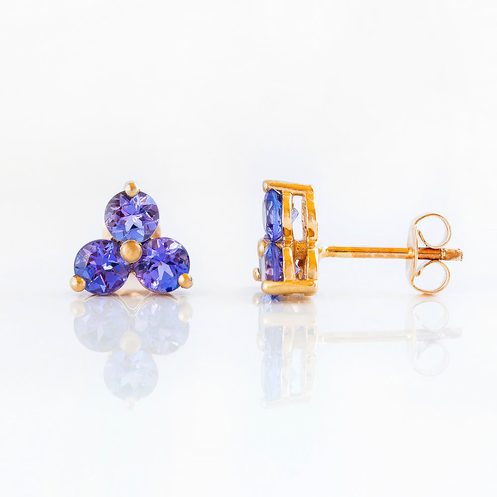 The Trilogy Tanzanite Stud Earrings - Victoria's Jewellery