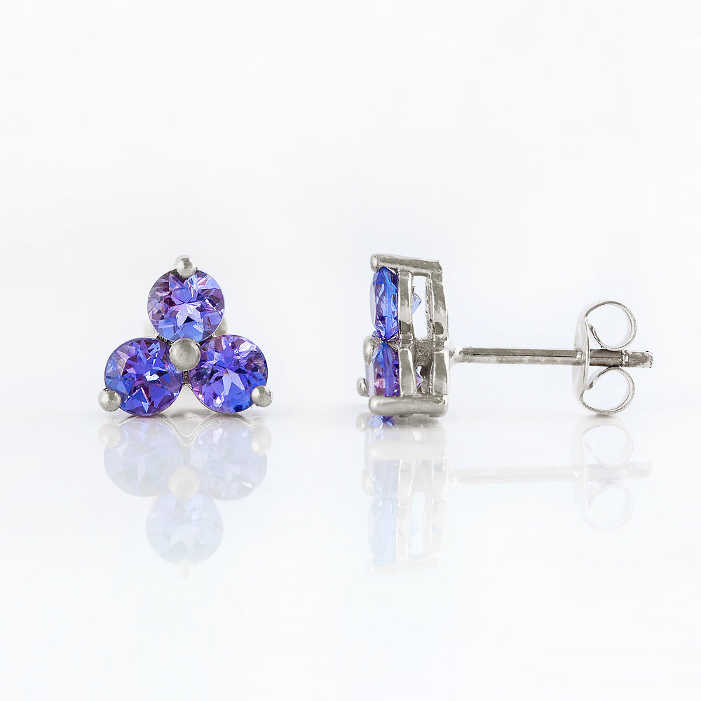 The Trilogy Tanzanite Stud Earrings - Victoria's Jewellery