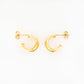 Three Row Hoop Stud Earrings