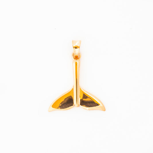Whale Tail Pendant in Yellow Gold