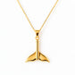Whale Tail Pendant in Yellow Gold