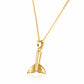 Whale Tail Pendant in Yellow Gold
