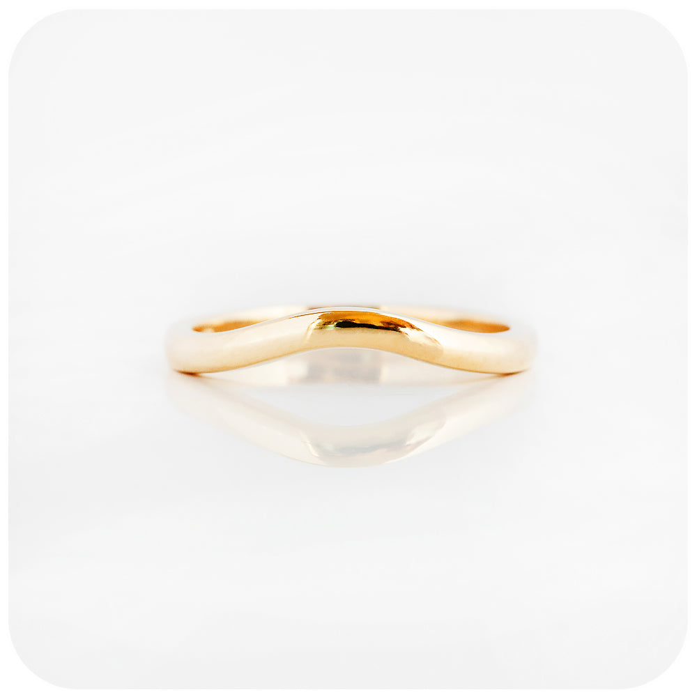 Wishbone curved shape wedding ring band - Victoria's Jewellery