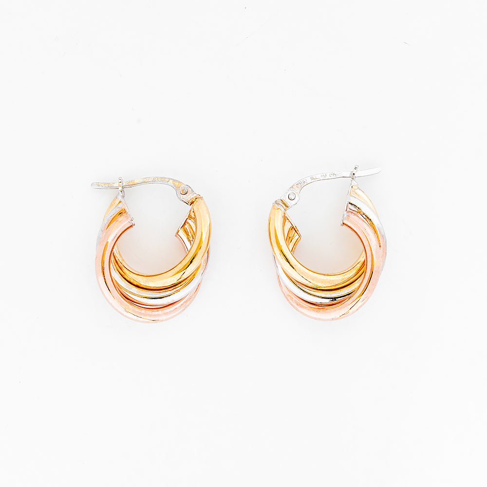 Three Colour Rainbow Hoop Earring
