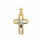 Yellow and White Gold Cross Pendant