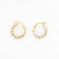 9k Yellow and White Gold Twisted Hoops - 10mm