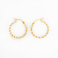 9k Yellow and White Gold Twisted Hoops - 15mm