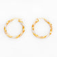 Yellow, Rose and White Gold Twisted Hoop Earring - 20mm - Victoria's Jewellery