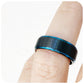 Carson, a Black Brushed Surface with Blue Edges Tungsten Ring - 8mm
