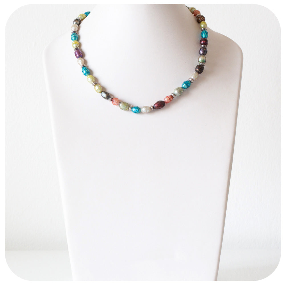 Multi-Colour Rice Pearl Necklace