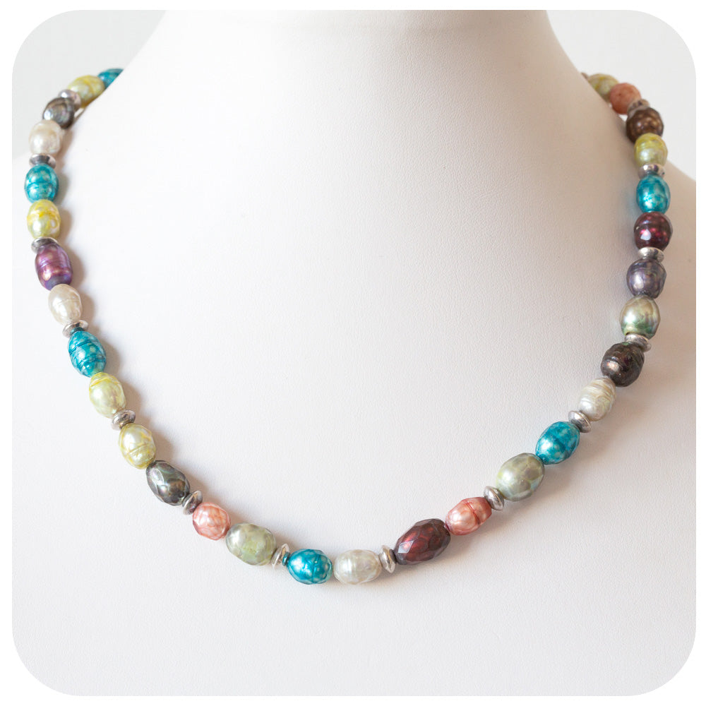 Multi-Colour Rice Pearl Necklace