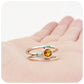 Round cut Citrine Split Band Ring in Sterling Silver