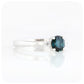 teal london blue topaz and moissanite trilogy style enagement ring - Victoria's Jewellery