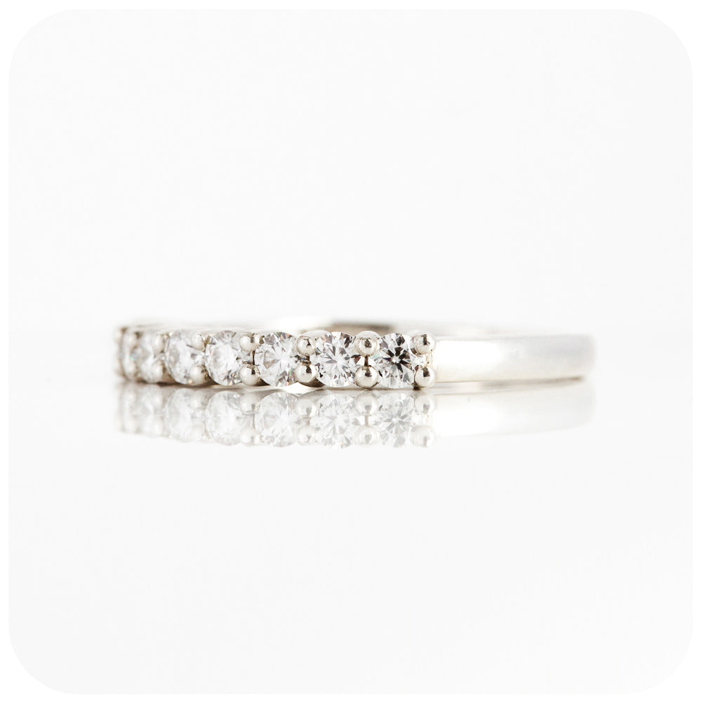 Brilliant Round Cut Moissanite Wedding Stack Ring - Victoria's Jewellery