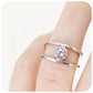 Round cut Pink Morganite Split Band Ring in Sterling Silver
