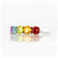 Round cut Rainbow Pride LGBT Half Eternity Ring - Victoria's Jewellery