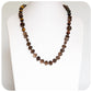 Brown Smoky Quartz and Tiger Eye Necklace with Golden Hematite