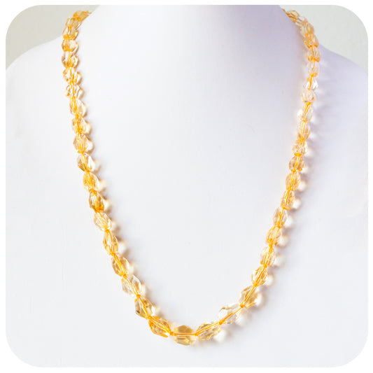 Yellow Citrine Facetted Bead Necklace