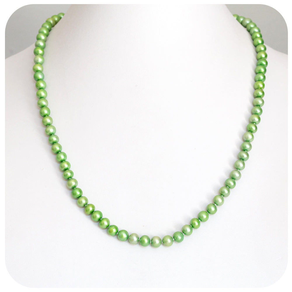 Bright Green Fresh Water Pearl Necklace