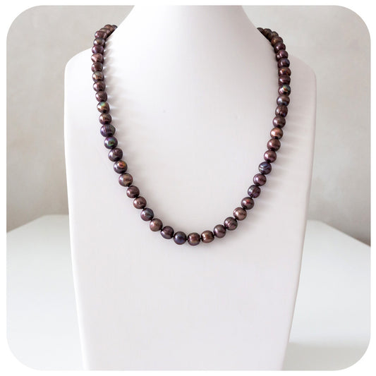 Peacock Brown Fresh Water Pearl Necklace - 64cm