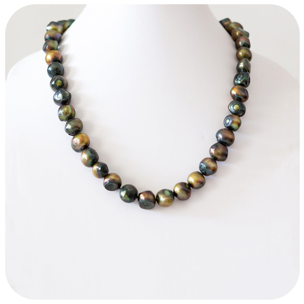 Forest Green Fresh Water Pearl Necklace - 53cm