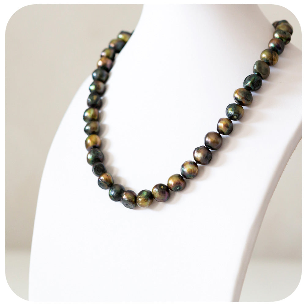 Forest Green Fresh Water Pearl Necklace - 53cm