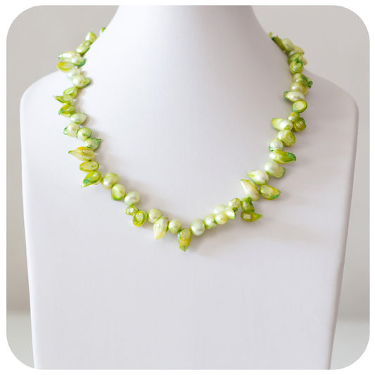 Green Blister Fresh Water Pearl Necklace - 50cm