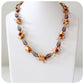 Smoky Quartz, Biwa and Fresh Water Pearl Necklace with Crystal Element Detail - 58cm