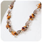 Smoky Quartz, Biwa and Fresh Water Pearl Necklace with Crystal Element Detail - 58cm