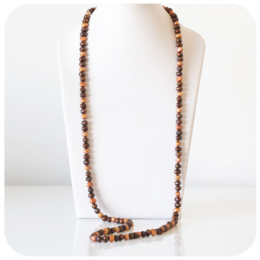 Gold and Brown Fresh Water Pearl Opera Necklace