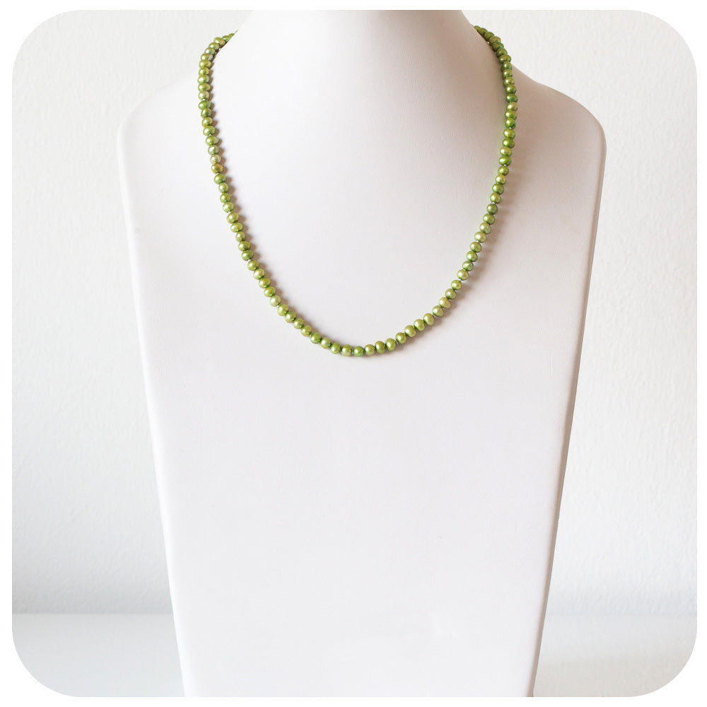 Green Fresh Water Pearl Necklace