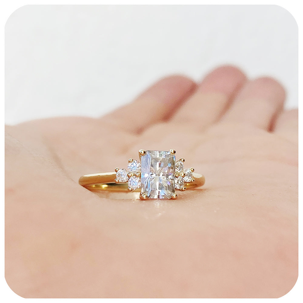 The Radiant cut Moissanite Engagement Ring